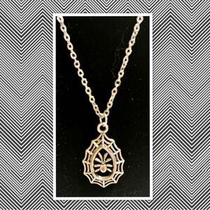 Spider Web Spider Charm Pendant & Necklace